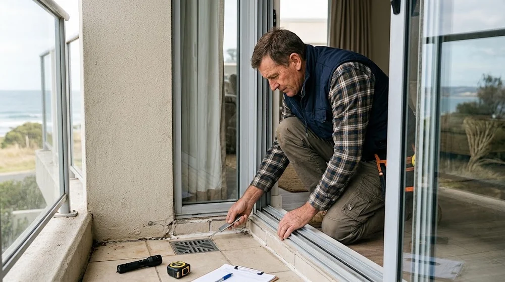Inspection du seuil de balcon, de l’évacuation et des joints de fenêtre