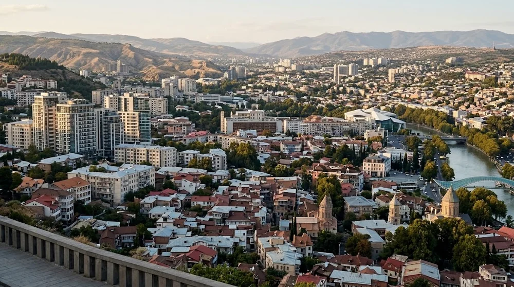 Immeubles résidentiels contemporains et quartiers urbains de Tbilissi